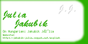 julia jakubik business card